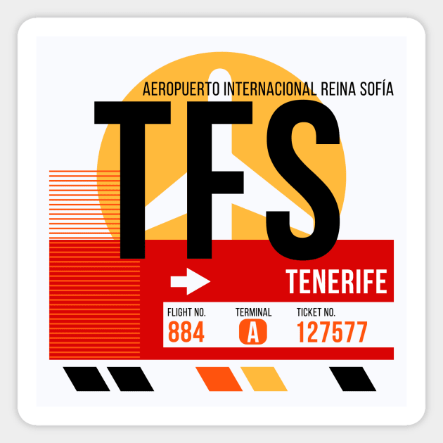 Tenerife (TFS) Airport // Sunset Baggage Tag Sticker by Now Boarding